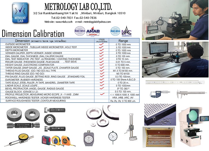 บริการสอบเทียบ  Calibration  - ซ่อม - จำหน่าย ได้รับการรับรอง ISO/IEC 17025